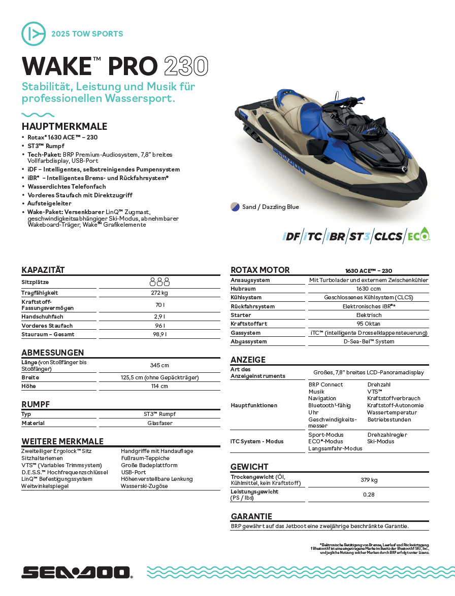 Wake Pro 230 2025 Dazzling Blue