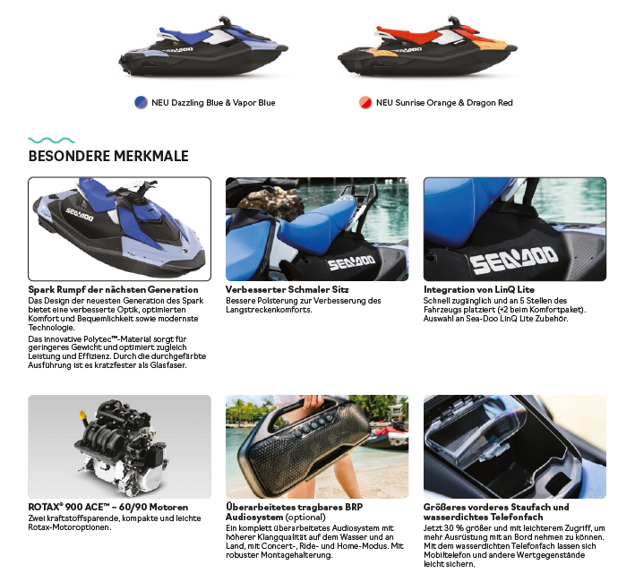 Jetski Sea-Doo Spark 2UP 60 MY24 *ORANGE SUNRISE&DRAGON RED*