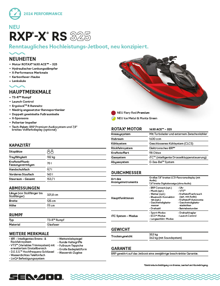 Sea Doo RXP X 325 -ICE METAL+MANTA GRREN- MY24