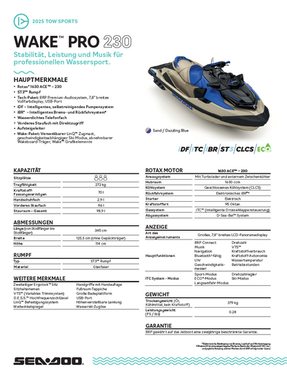 Sea-Doo Wake Pro 230 Audio *Sand Dazzling Blue* MY25 Sea Doo
